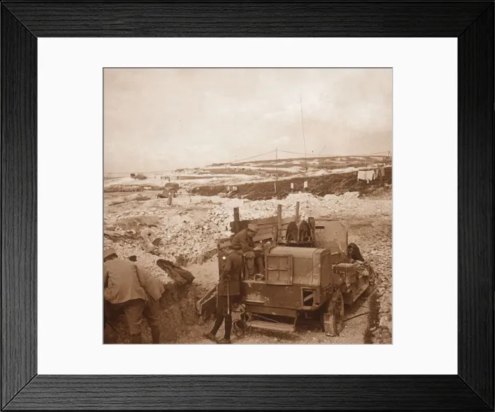 Framed Print : Winch for barrage balloon, Genicourt, northern France, c1914-c1918 Framed Print : Winch for barrage balloon, Genicourt, northern France, c1914-c1918