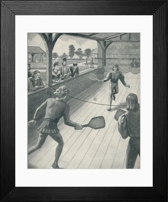 Framed Print : Tennis in the Days of the Tudors, c1934 Framed Print : Tennis in the Days of the Tudors, c1934