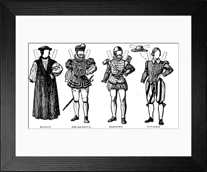 Framed Print : The Gallery of Costume: Dresses Worn in the Days When Queen Mary Reigned, c1934 Framed Print : The Gallery of Costume: Dresses Worn in the Days When Queen Mary Reigned, c1934