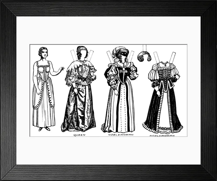 Framed Print : The Great Gallery of Historic Costume: Some Dresses of Charles The Firsts Time, c1934 Framed Print : The Great Gallery of Historic Costume: Some Dresses of Charles The Firsts Time, c1934