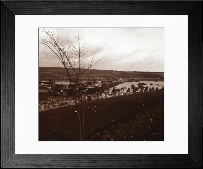 Framed Print : Column of trucks, Verdun, northern France, c1914-c1918 Framed Print : Column of trucks, Verdun, northern France, c1914-c1918