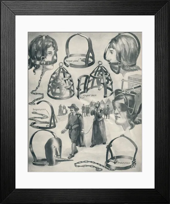 Framed Print : An Iron Bridle for a Scolds Tongue, c1934 Framed Print : An Iron Bridle for a Scolds Tongue, c1934