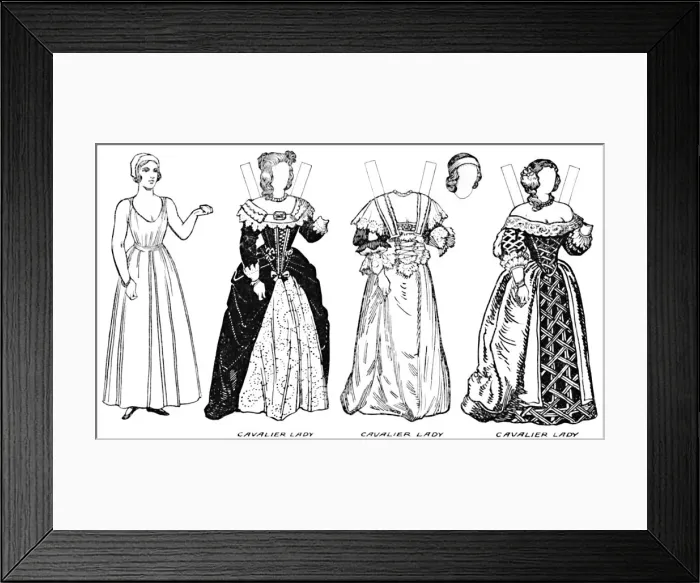Framed Print : The Gallery of Historic Costume: Some Dresses of Cavaliers and Roundheads, c1934 Framed Print : The Gallery of Historic Costume: Some Dresses of Cavaliers and Roundheads, c1934
