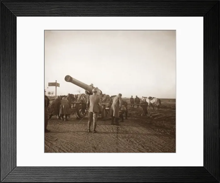 Framed Print : Broken down heavy artillery, Somme, northern France, c1914-c1918 Framed Print : Broken down heavy artillery, Somme, northern France, c1914-c1918