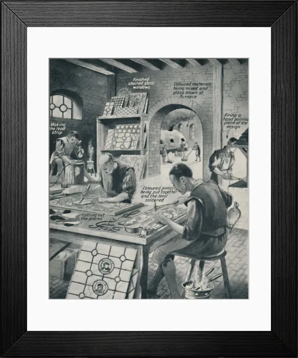 Framed Print : Making A Stained Glass Window, c1934 Framed Print : Making A Stained Glass Window, c1934