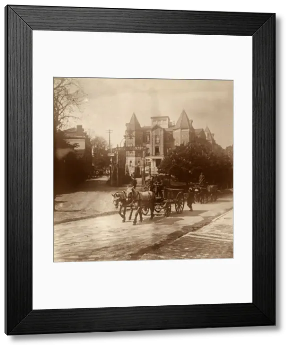 Framed Print : Horse-drawn ambulance, Belgium, c1914-c1918 Framed Print : Horse-drawn ambulance, Belgium, c1914-c1918