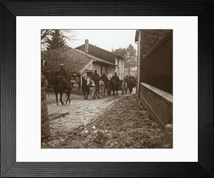 Framed Print : Mounted French soldiers with artillery, c1914-c1918 Framed Print : Mounted French soldiers with artillery, c1914-c1918