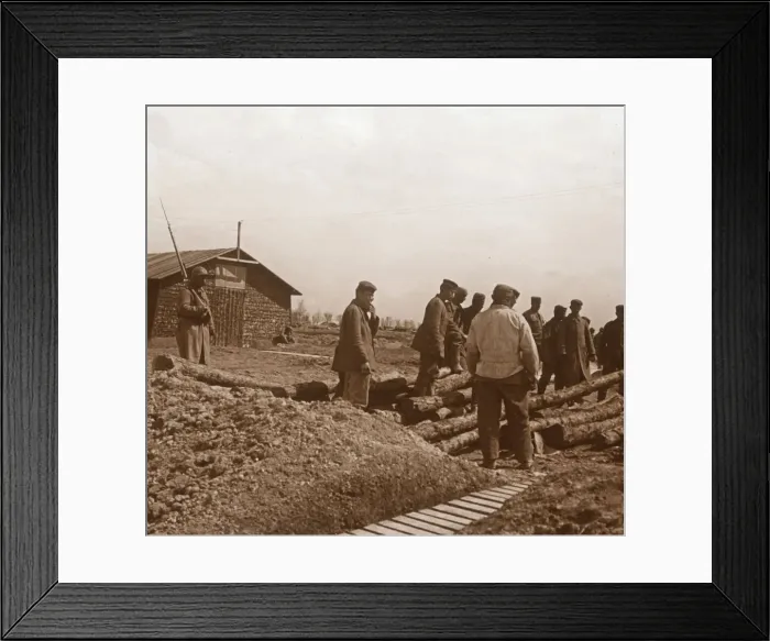 Framed Print : Prisoners, Chalons, northern France, c1914-c1918 Framed Print : Prisoners, Chalons, northern France, c1914-c1918