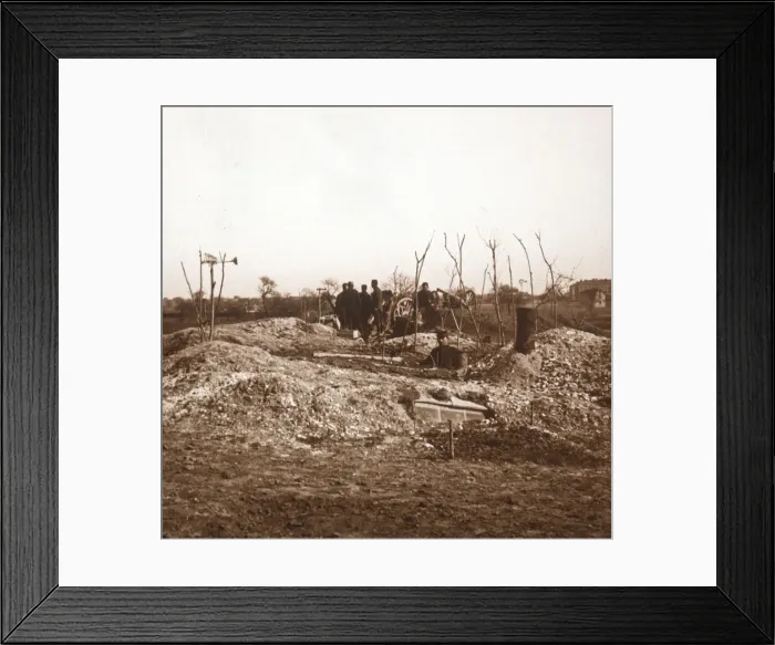 Framed Print : Hidden battery, c1914-c1918 Framed Print : Hidden battery, c1914-c1918