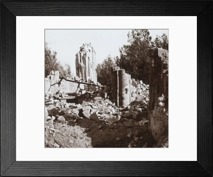 Framed Print : Ruined chateau, Pinon, northern France, c1914-c1918 Framed Print : Ruined chateau, Pinon, northern France, c1914-c1918