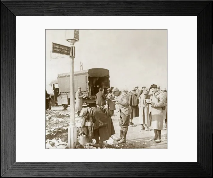 Framed Print : Mobile kitchen on the Voie Sacree, Verdun, northern France, c1914-c1918 Framed Print : Mobile kitchen on the Voie Sacree, Verdun, northern France, c1914-c1918