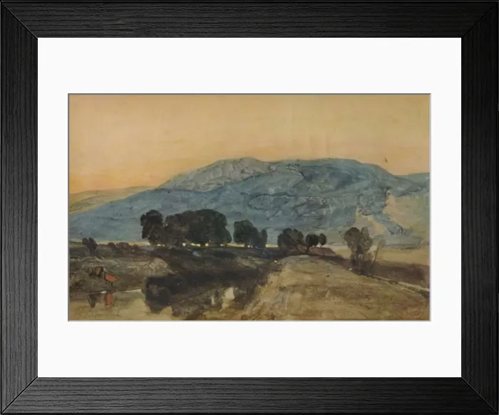 Framed Print : Rocky Landscape, Sunset, 1923. Artist: John Sell Cotman Framed Print : Rocky Landscape, Sunset, 1923. Artist: John Sell Cotman