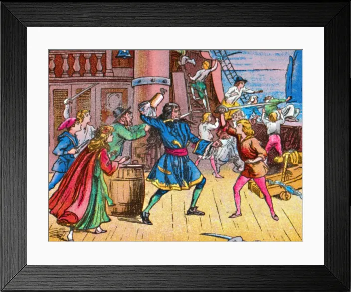 Framed Print : Defeat of the pirates, c1905 Framed Print : Defeat of the pirates, c1905