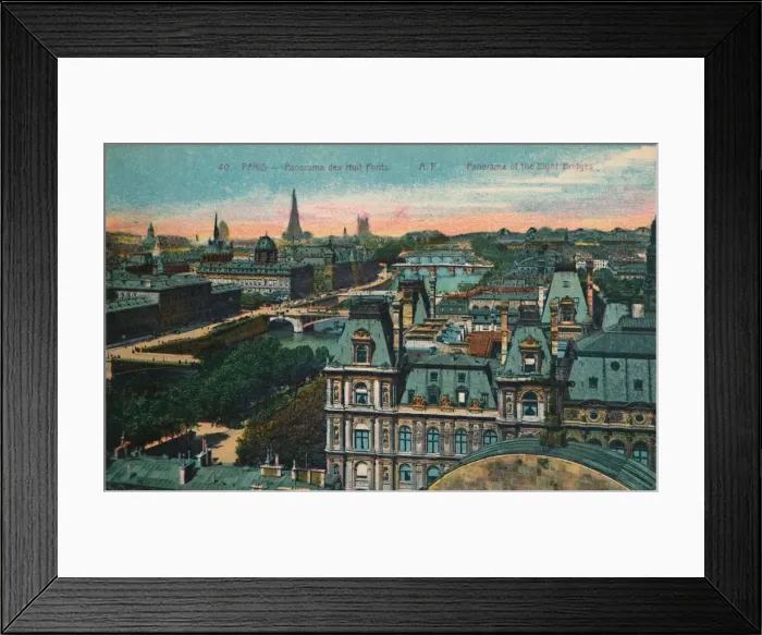 Framed Print : Panorama of the Eight Bridges, Paris, c1920 Framed Print : Panorama of the Eight Bridges, Paris, c1920