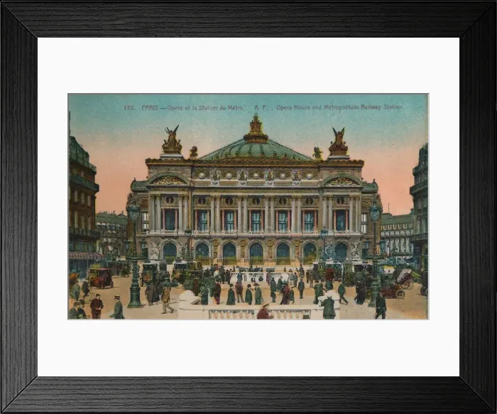 Framed Print : L Opera and Metro Station, Paris, c1920 Framed Print : L Opera and Metro Station, Paris, c1920