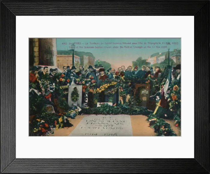 Framed Print : Tomb of the Unknown Soldier buried under the Arc de Triomphe on 11 November 1920, Paris, c1920 Framed Print : Tomb of the Unknown Soldier buried under the Arc de Triomphe on 11 November 1920, Paris, c1920