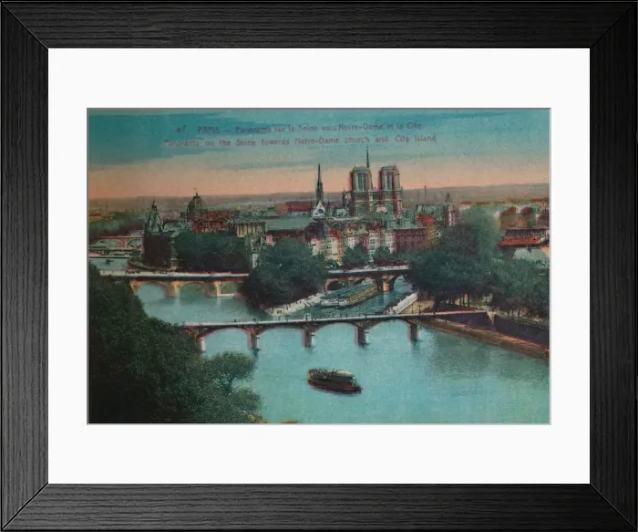 Framed Print : Panorama of the River Seine with Notre-Dame Cathedral and the Isle de la Cité Framed Print : Panorama of the River Seine with Notre-Dame Cathedral and the Isle de la Cité
