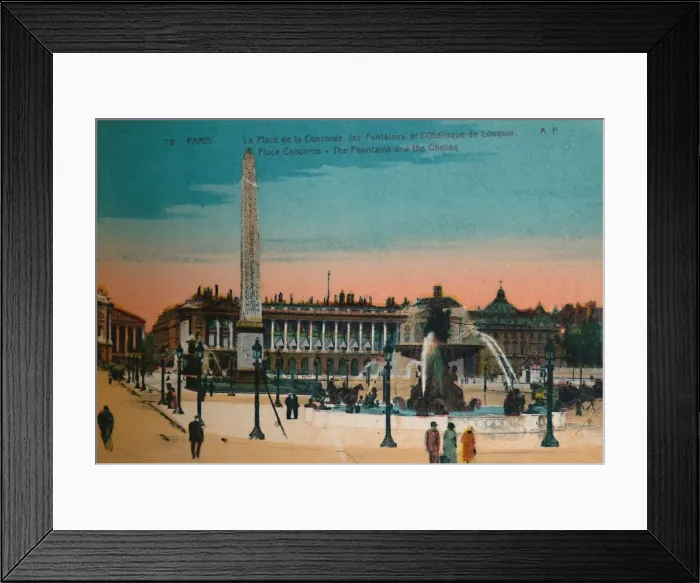 Framed Print : Place de la Concorde - The Fountains and the Luxor Obelisk, Paris, c1920 Framed Print : Place de la Concorde - The Fountains and the Luxor Obelisk, Paris, c1920