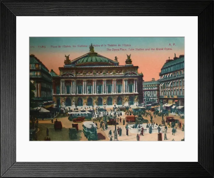 Framed Print : The Place de l Opera, Metro Station and L Opera Garnier, Paris, c1920 Framed Print : The Place de l Opera, Metro Station and L Opera Garnier, Paris, c1920