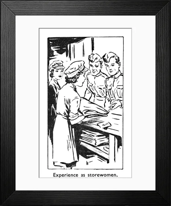 Framed Print : Experience as storewomen, 1940 Framed Print : Experience as storewomen, 1940