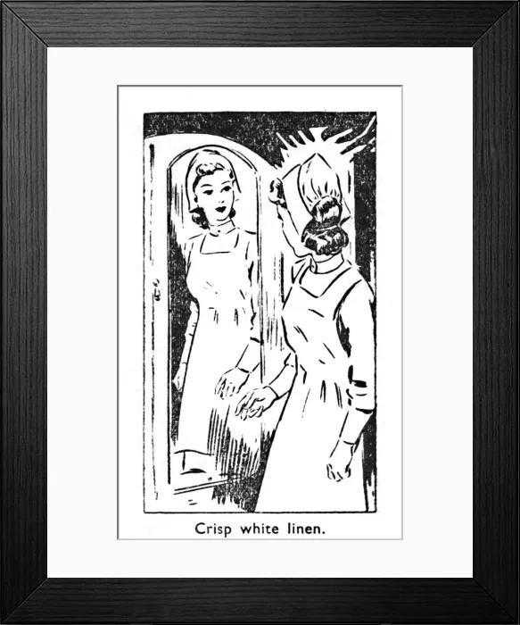 Framed Print : Crisp white linen, 1940 Framed Print : Crisp white linen, 1940