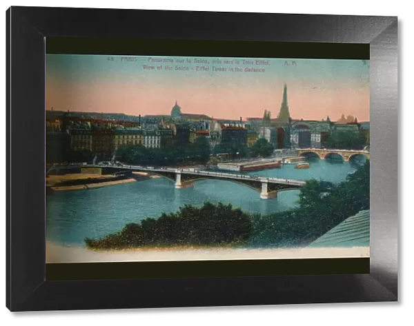 Panorama of the River Seine with the Eiffel Tower in the distance, Paris, c1920