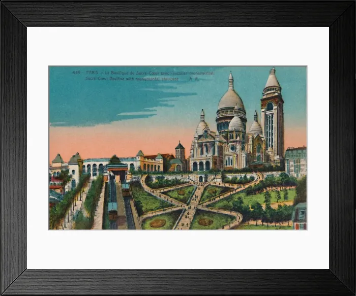 Framed Print : The Sacre-Coeur Basilica with monumental staircase, Paris, c1920 Framed Print : The Sacre-Coeur Basilica with monumental staircase, Paris, c1920