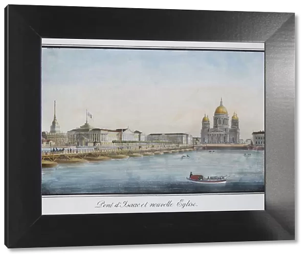 View of the Saint Isaacs Bridge in Petersburg, 1824