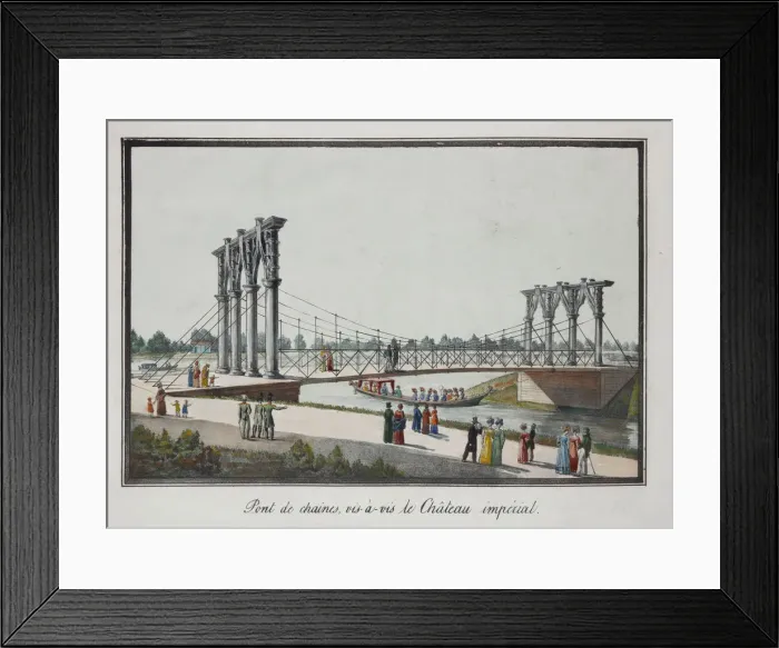 Framed Print : View of the Chain Bridge in Catherinehof, 1824 Framed Print : View of the Chain Bridge in Catherinehof, 1824