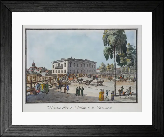 Framed Print : The new bridge at the entrance to Catherinehof, 1824 Framed Print : The new bridge at the entrance to Catherinehof, 1824