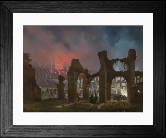 Framed Print : Romes Colosseum illuminated, 1864 Framed Print : Romes Colosseum illuminated, 1864