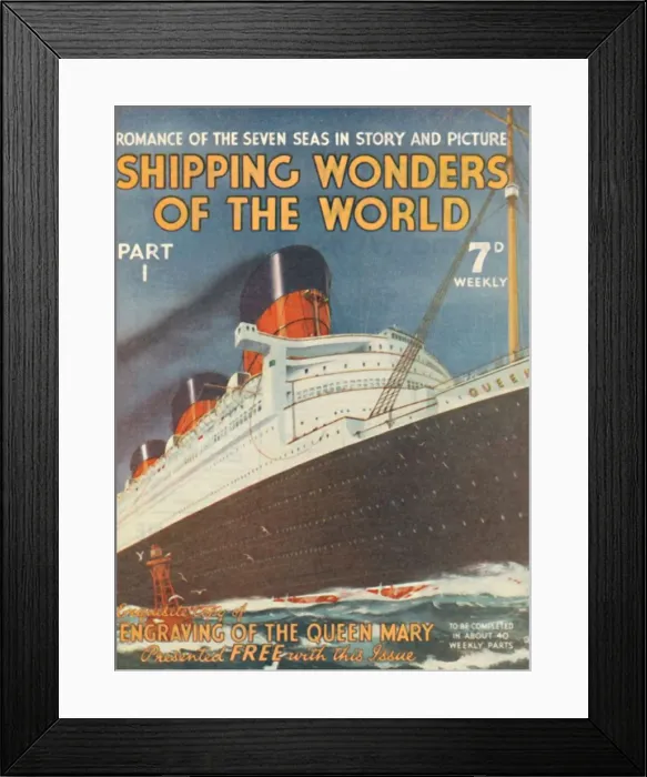 Framed Print : Shipping Wonders of the World Part I advertisement, 1935 Framed Print : Shipping Wonders of the World Part I advertisement, 1935