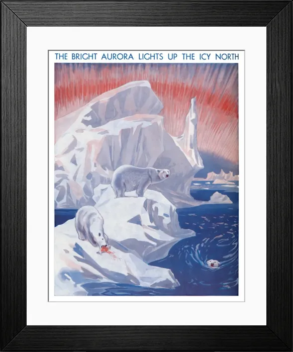 Framed Print : The Bright Aurora Lights Up The Icy North, 1935 Framed Print : The Bright Aurora Lights Up The Icy North, 1935