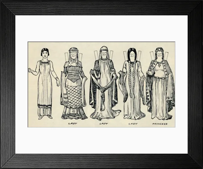 Framed Print : The Gallery of British Costume: The Dress People Wore in Norman Times, c1934 Framed Print : The Gallery of British Costume: The Dress People Wore in Norman Times, c1934