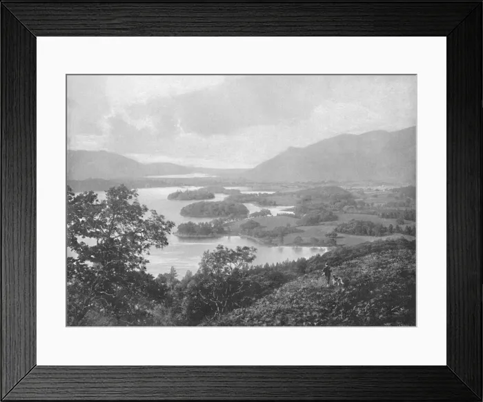 Framed Print : Derwentwater, from Falcon Crag, c1896. Artist: Green Brothers Framed Print : Derwentwater, from Falcon Crag, c1896. Artist: Green Brothers