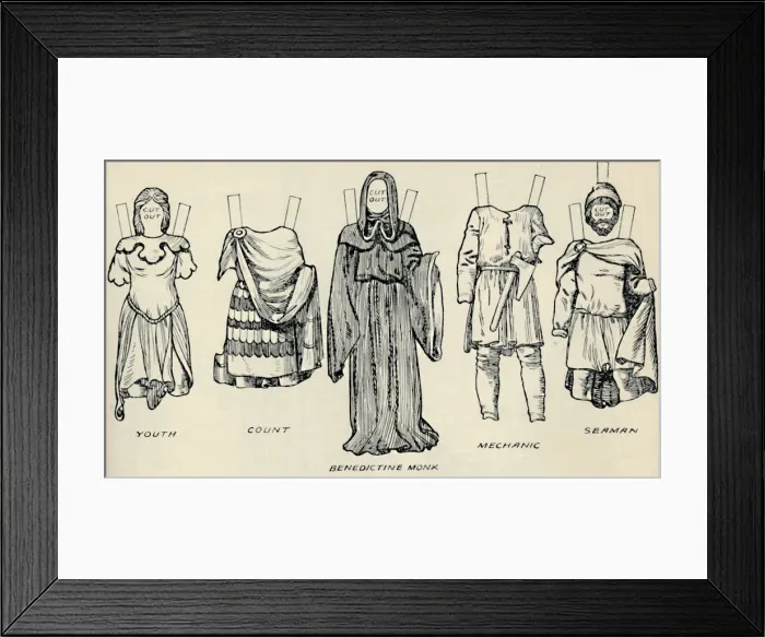 Framed Print : The Gallery of British Costume: The Dress People Wore in Norman Times, c1934 Framed Print : The Gallery of British Costume: The Dress People Wore in Norman Times, c1934
