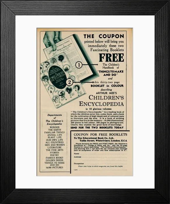 Framed Print : Arthur Mees Childrens Encyclopedia, 1935 Framed Print : Arthur Mees Childrens Encyclopedia, 1935