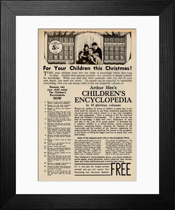 Framed Print : Arthur Mees Childrens Encyclopedia, 1935
