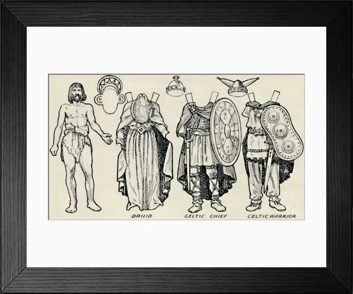 Framed Print : The Gallery of Historic Costume: What The Britons and Romans Used To Wear, c1934 Framed Print : The Gallery of Historic Costume: What The Britons and Romans Used To Wear, c1934