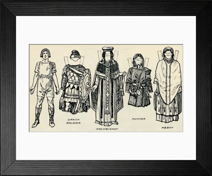 Framed Print : The Gallery of British Costume: The Dress of Danes & Later Anglo-Saxons, c1934 Framed Print : The Gallery of British Costume: The Dress of Danes & Later Anglo-Saxons, c1934