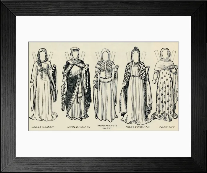 Framed Print : The Gallery of Historic Costume: The Dresses Worn in the Days of Richard I, c1934 Framed Print : The Gallery of Historic Costume: The Dresses Worn in the Days of Richard I, c1934
