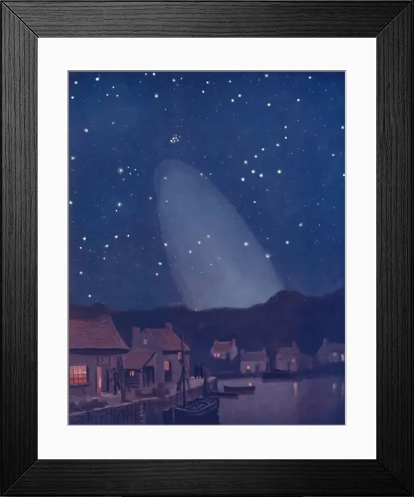 Framed Print : The Mysterious Cone of the Light in the Sky, 1935