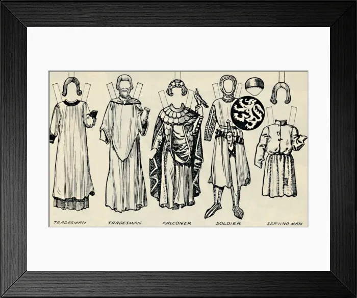Framed Print : The Gallery of British Costume: What Men and Women Wore In Henry IIIs Time, c1934 Framed Print : The Gallery of British Costume: What Men and Women Wore In Henry IIIs Time, c1934