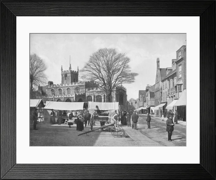 Framed Print : Market-Place, Huntingdon, c1896. Artist: Poulton & Co Framed Print : Market-Place, Huntingdon, c1896. Artist: Poulton & Co