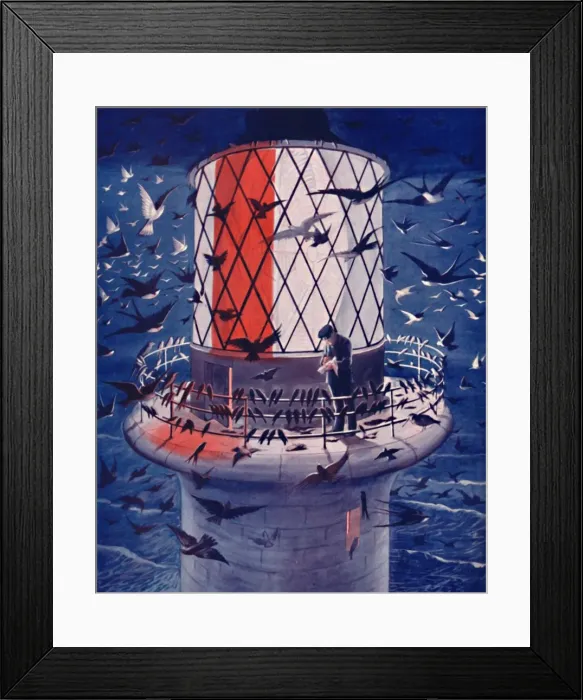 Framed Print : Migrant Birds Visit the Lighthouse, 1935 Framed Print : Migrant Birds Visit the Lighthouse, 1935