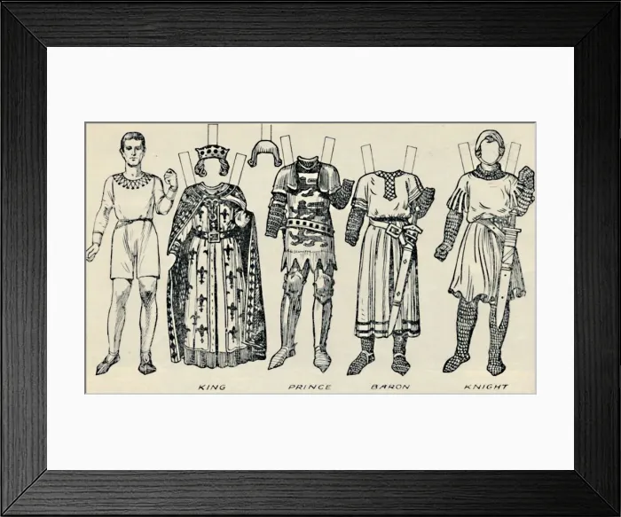 Framed Print : The Gallery of British Costume: What Men and Women Wore In Henry IIIs Time, c1934 Framed Print : The Gallery of British Costume: What Men and Women Wore In Henry IIIs Time, c1934