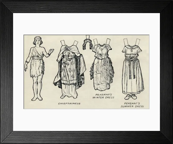Framed Print : The Gallery of Historic Costume: What The Britons and Romans Used To Wear, c1934 Framed Print : The Gallery of Historic Costume: What The Britons and Romans Used To Wear, c1934