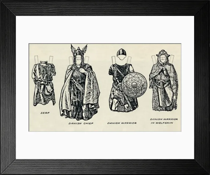 Framed Print : The Gallery of British Costume: The Dress of Danes & Later Anglo-Saxons, c1934 Framed Print : The Gallery of British Costume: The Dress of Danes & Later Anglo-Saxons, c1934
