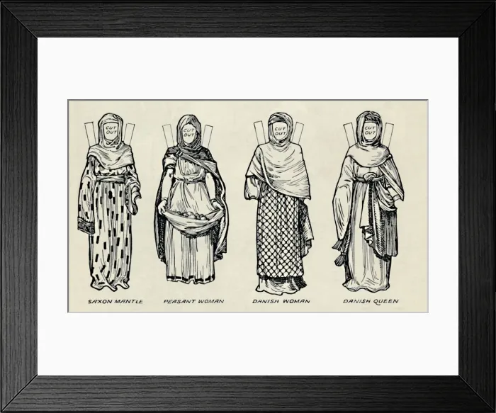 Framed Print : The Gallery of British Costume: The Dress of Danes & Later Anglo-Saxons, c1934 Framed Print : The Gallery of British Costume: The Dress of Danes & Later Anglo-Saxons, c1934