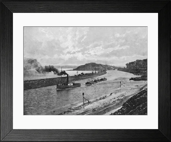 Framed Print : Manchester Ship Canal, Above Eastham, c1896. Artist: H Garside Framed Print : Manchester Ship Canal, Above Eastham, c1896. Artist: H Garside